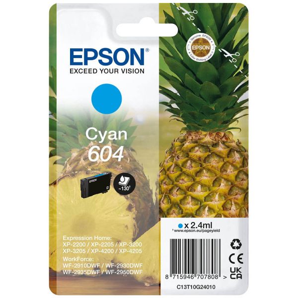 Epson 604 / C13T10G24010 Tinte Cyan
