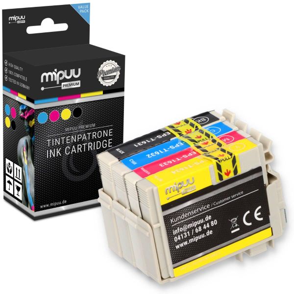 Mipuu Tinte ersetzt Epson 16 XL / C13T16364010 Multipack CMYK (4er Set)