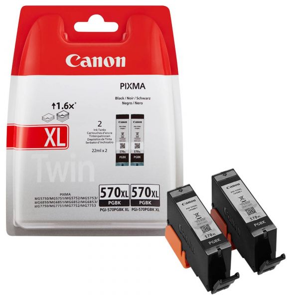 Canon PGI-570PGBK XL / 0318C007 Tinte Pigment-Black (2er Pack)