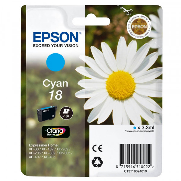 Epson 18 / C13T18024012 Tinte Cyan