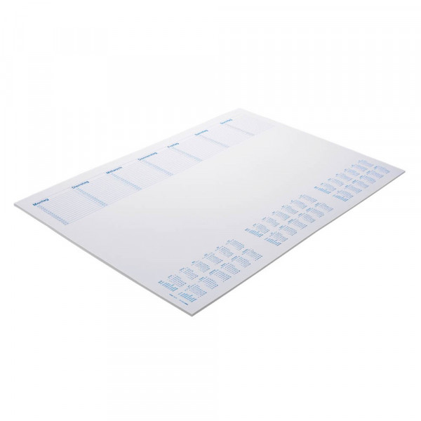 RNK-Verlag Schreibtischunterlage mit Kalendarium Blau / Weiss 30 Blatt (48,0 x 33,0)