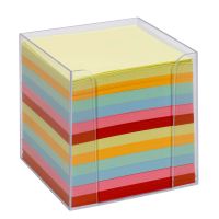 folia 9902 Zettelbox transparent Papierfarbe bunt (inkl. 800 Notizzettel)