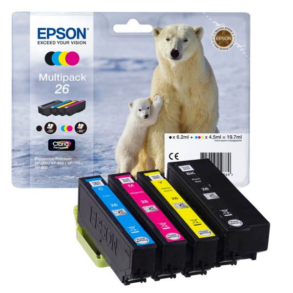 Epson 26 / C13T26164010 Tinten Multipack CMYK (4er Set)