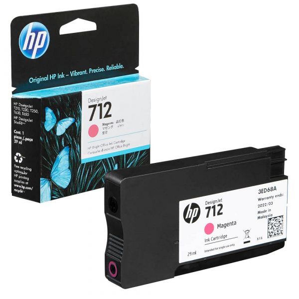 HP 712 / 3ED68A Tinte Magenta